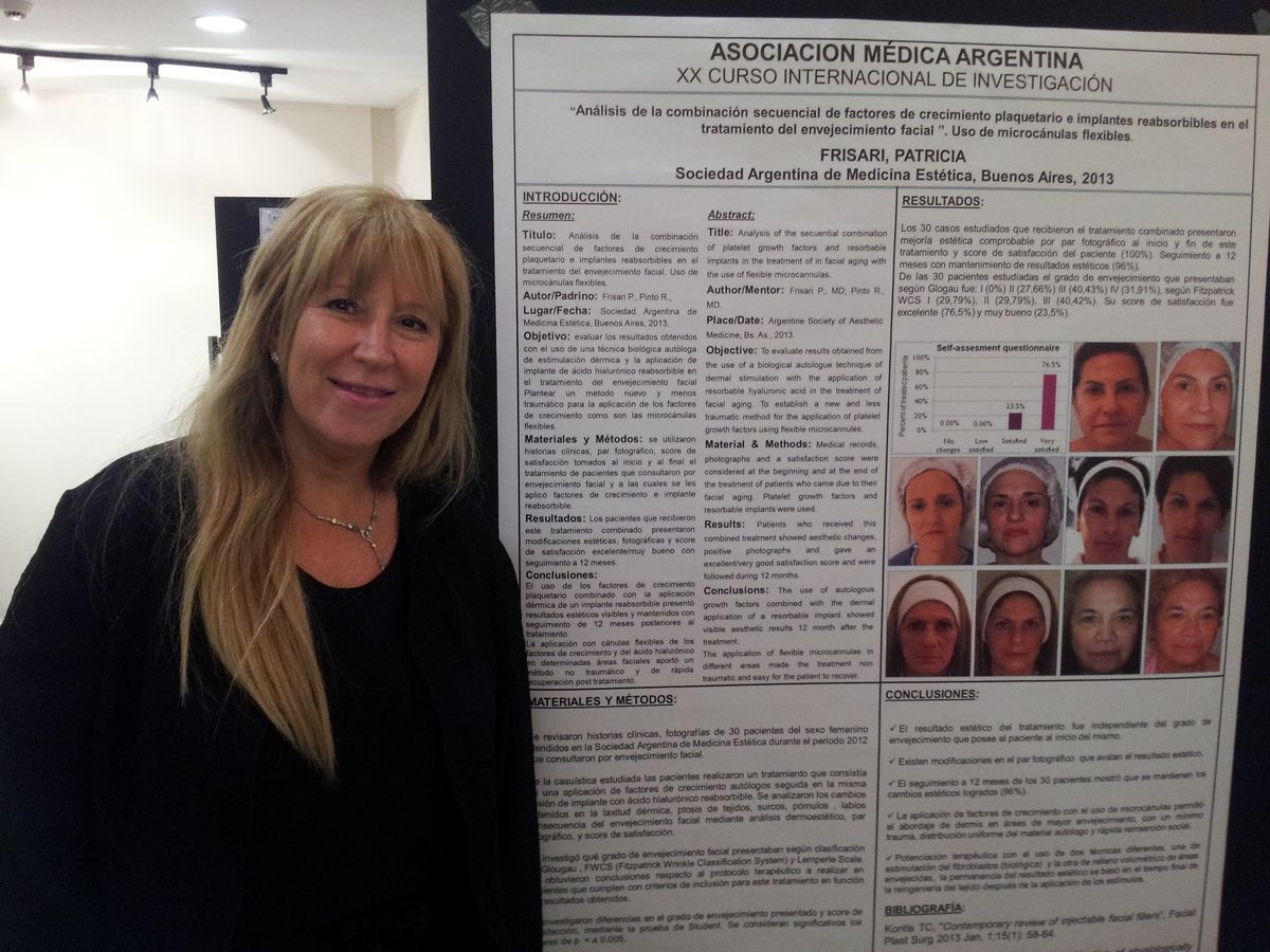 Dra. Frisari presentando póster en la Asociación Médica Argentina